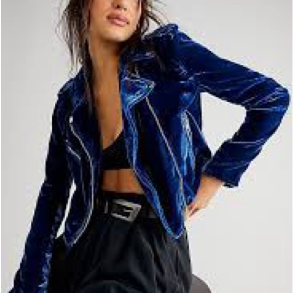 Free people Velvet moto Jacket